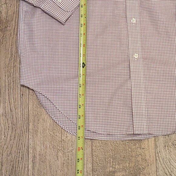 Ralph Lauren LRL Mens 16-32/33 Red White Check Button-Down Dress Shirt Classic - Picture 7 of 10